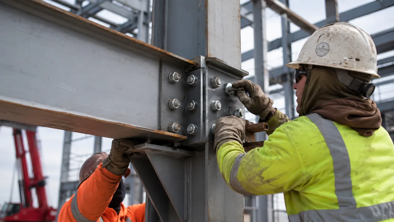 détails de connexion de structure en acier