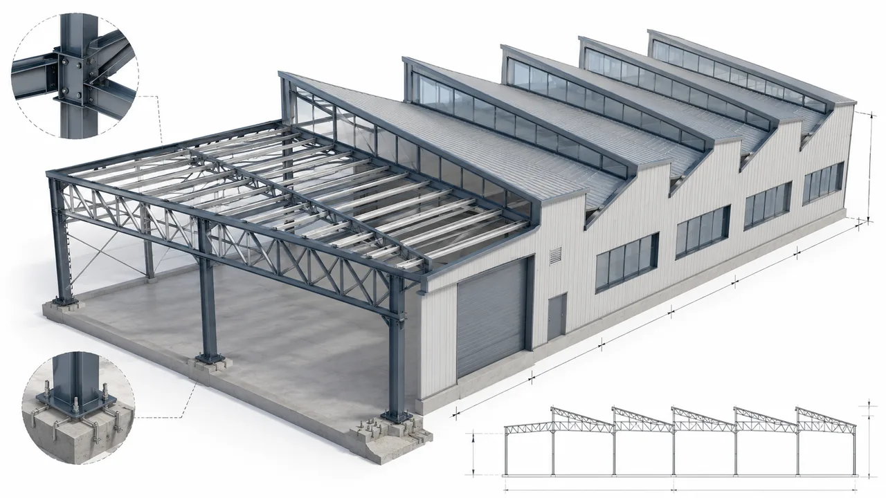 saw-tooth truss design