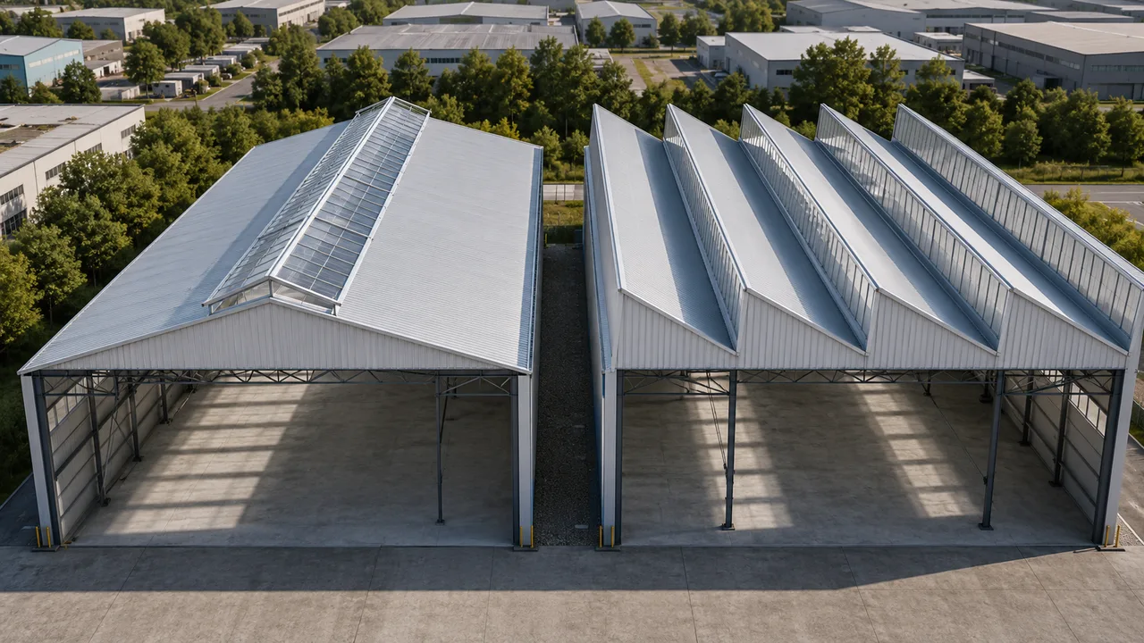 north light truss vs saw-tooth truss