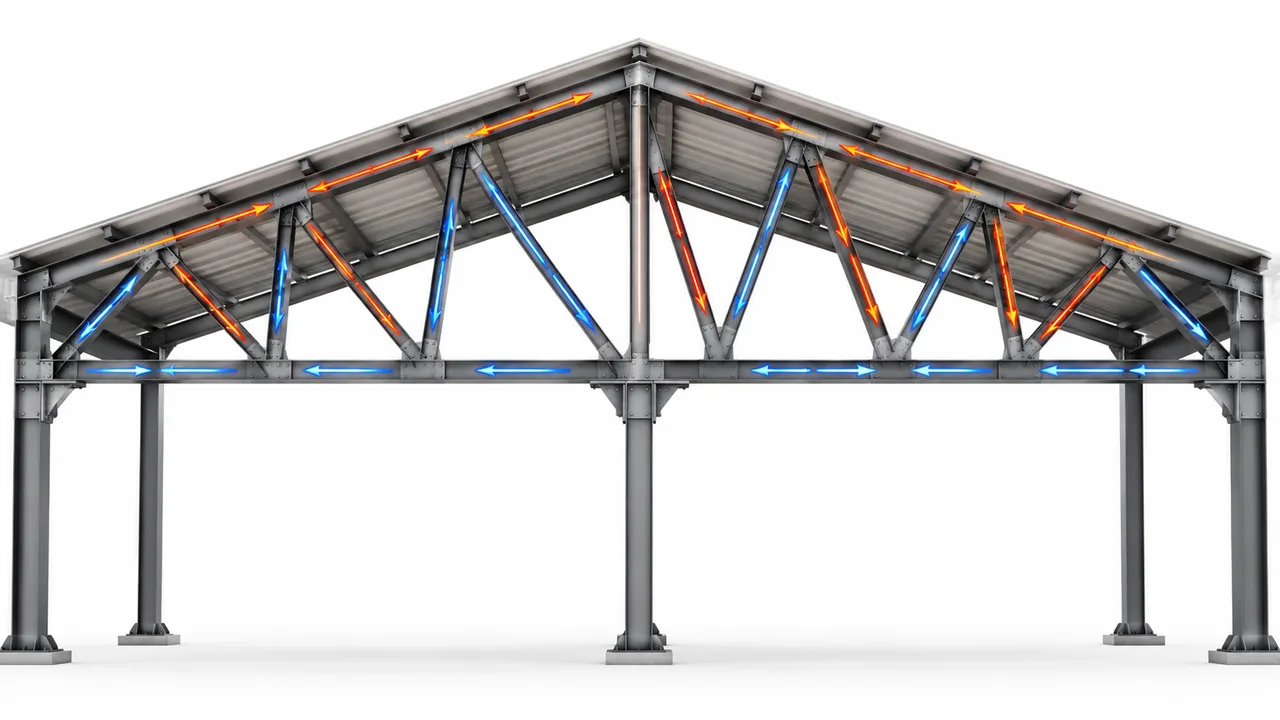 axial loads in truss structures