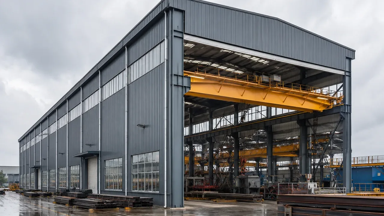 Crane Supported Steel Structure Factory