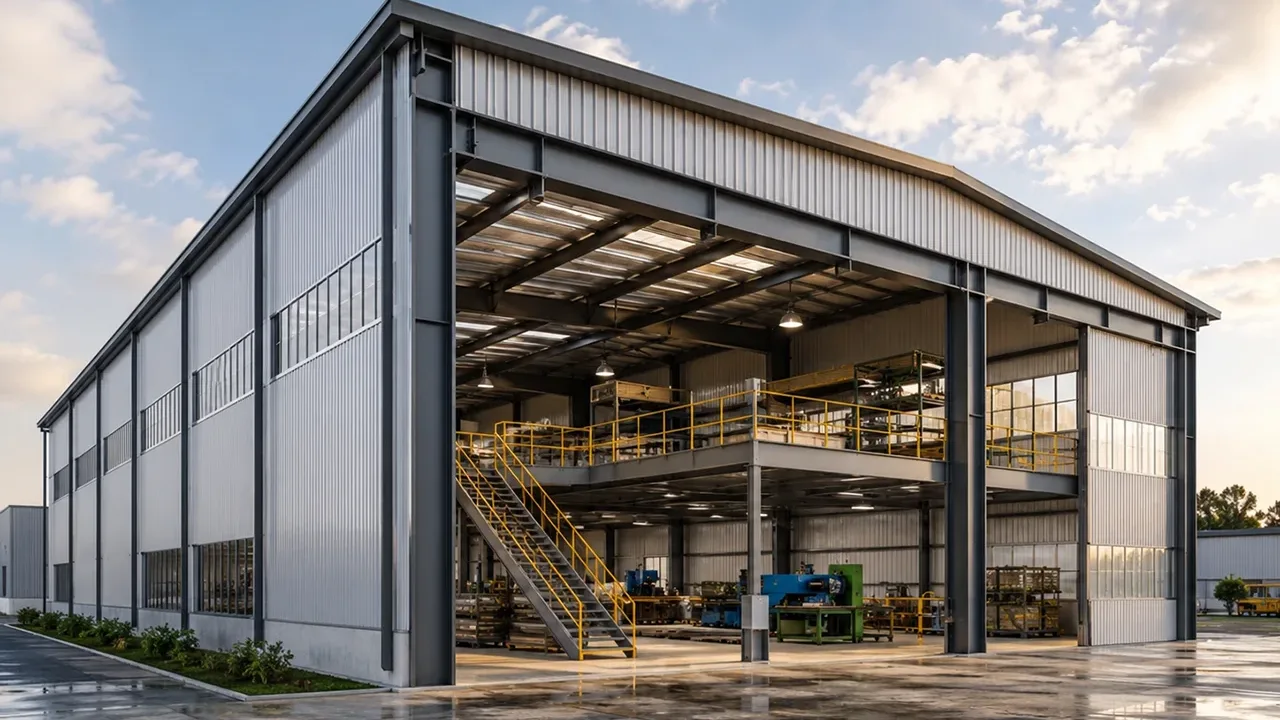 Steel Factory Building with Mezzanine