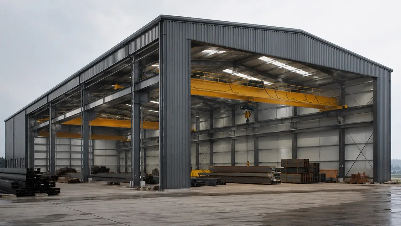 Steel Warehouse with Crane System