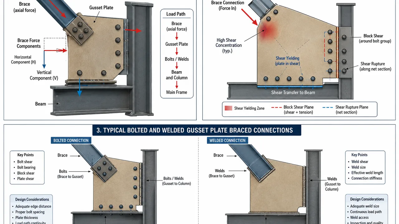 shear loads in gusset plate connections