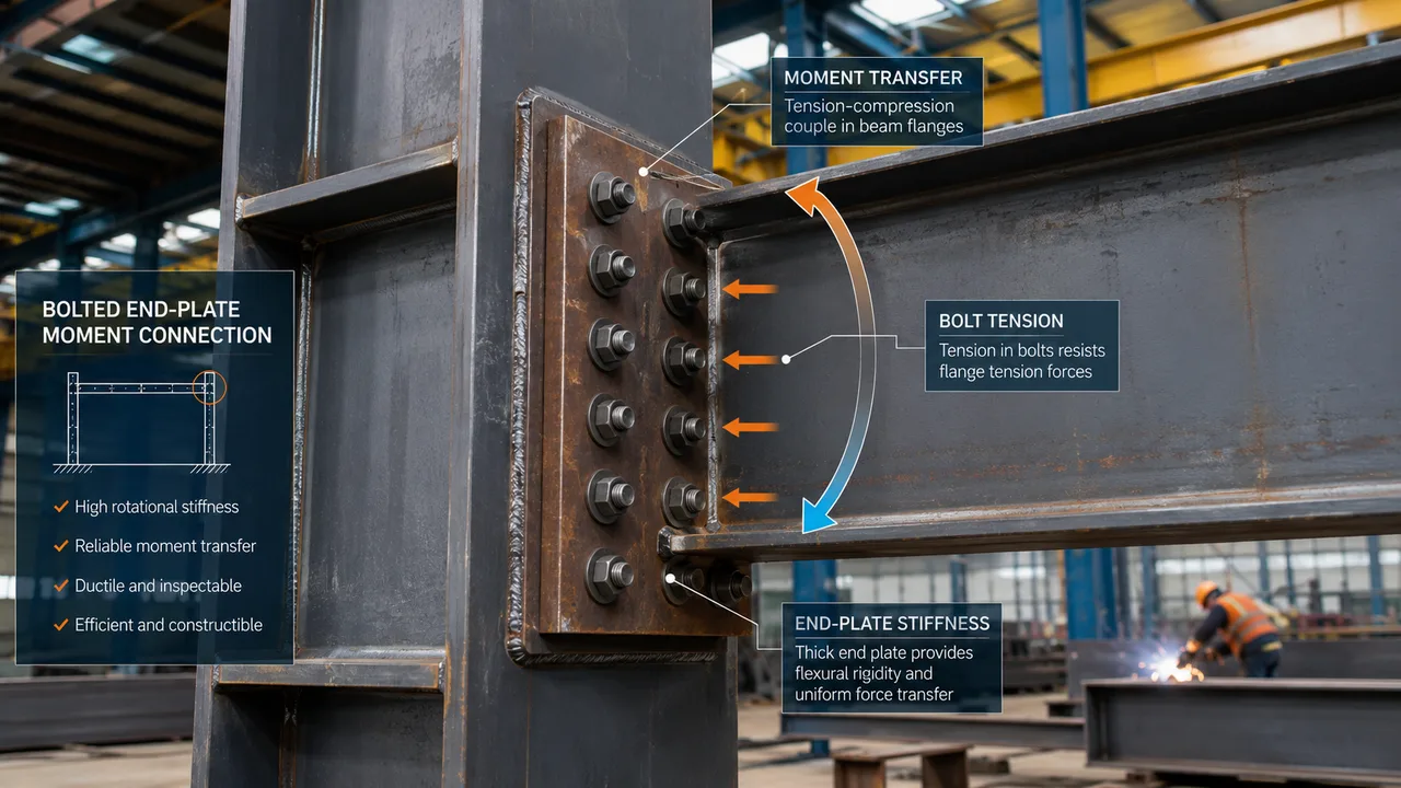 moment loads in bolted end-plate connections