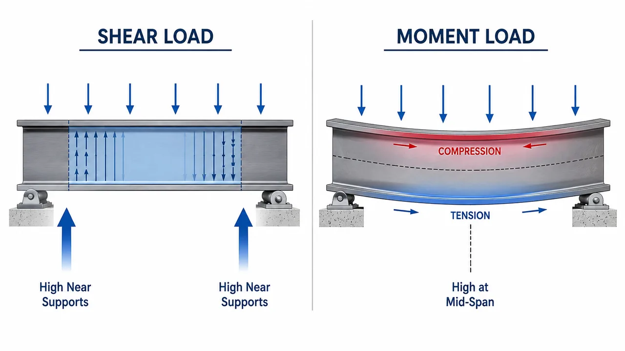 shear loads vs moment loads