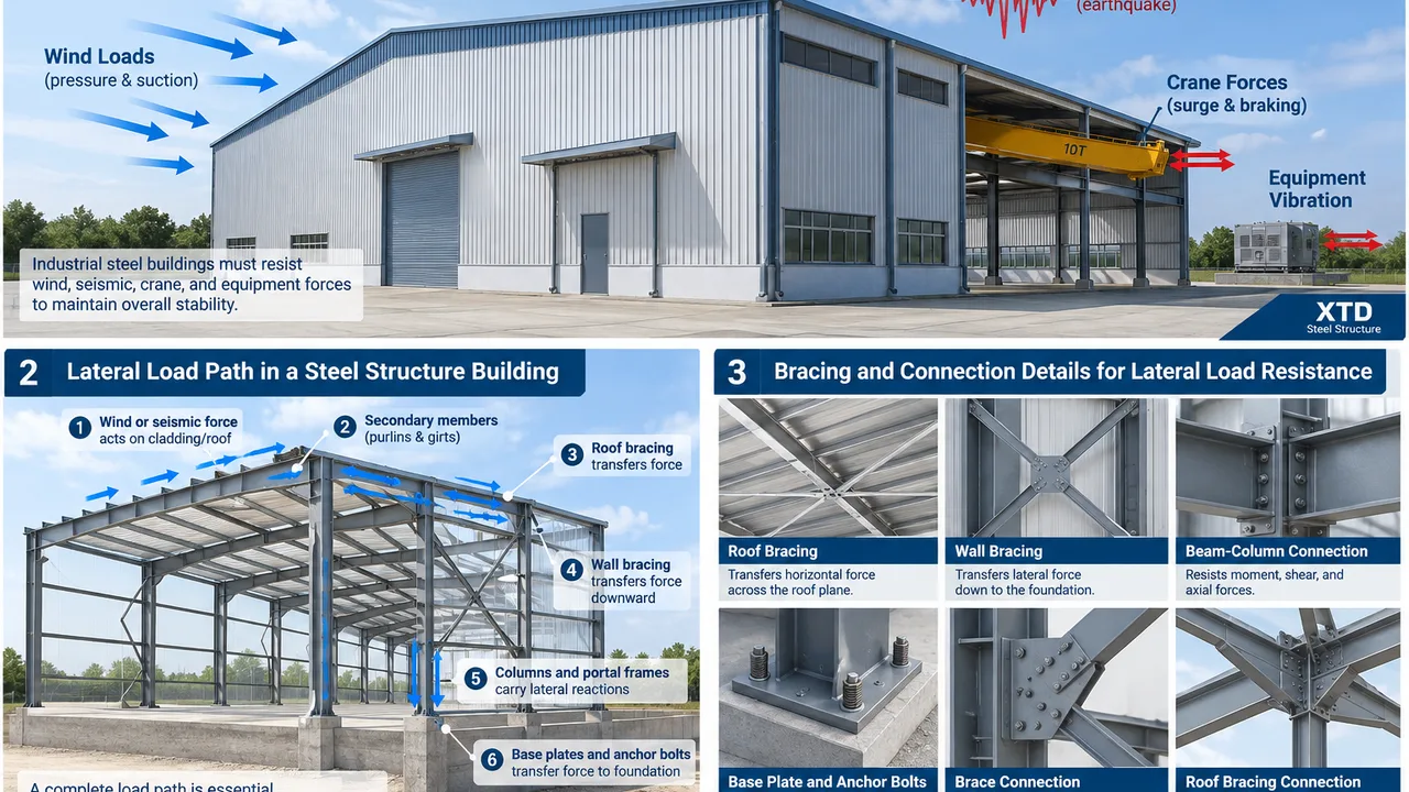 lateral loads in industrial steel buildings