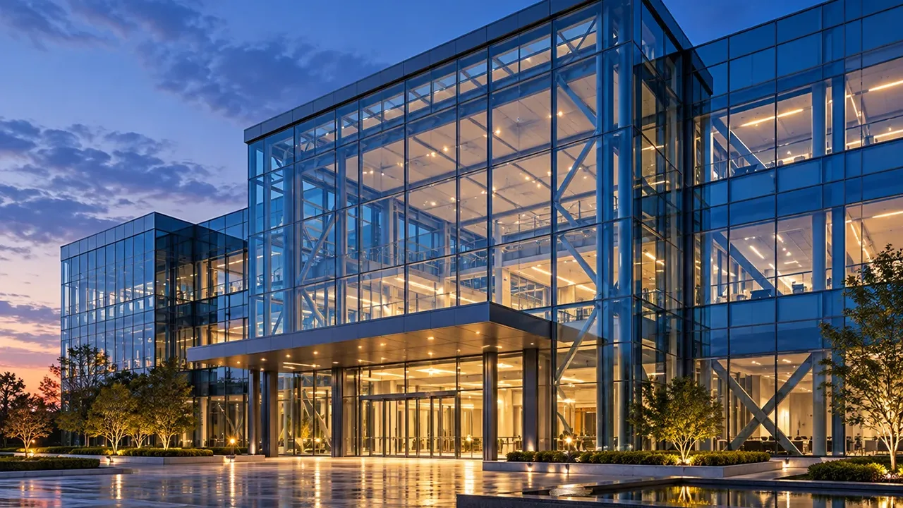 Steel Structure Building with Glass Curtain Wall