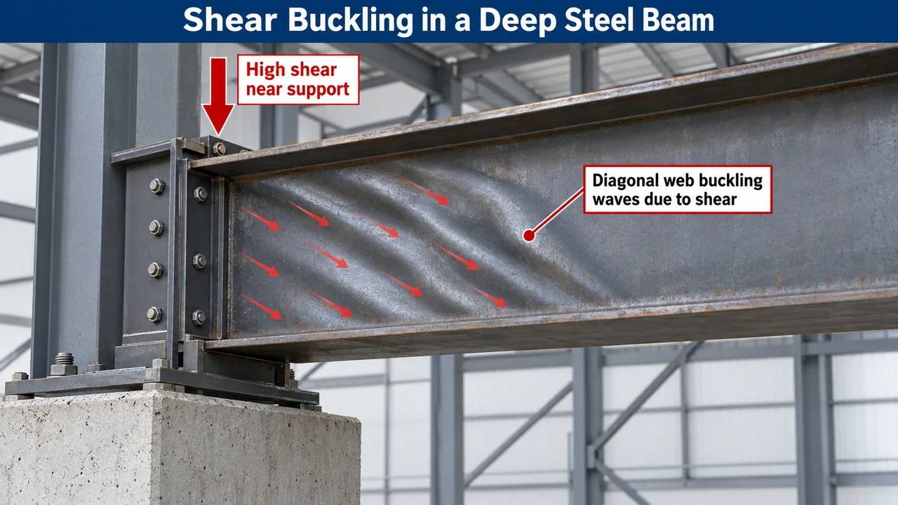 web buckling in deep steel beams